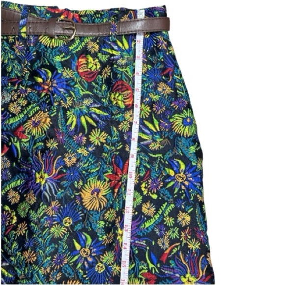 Retro Embroidered High Waist Split Short Streetwear A-line women Mini Skirt S - Picture 3 of 6
